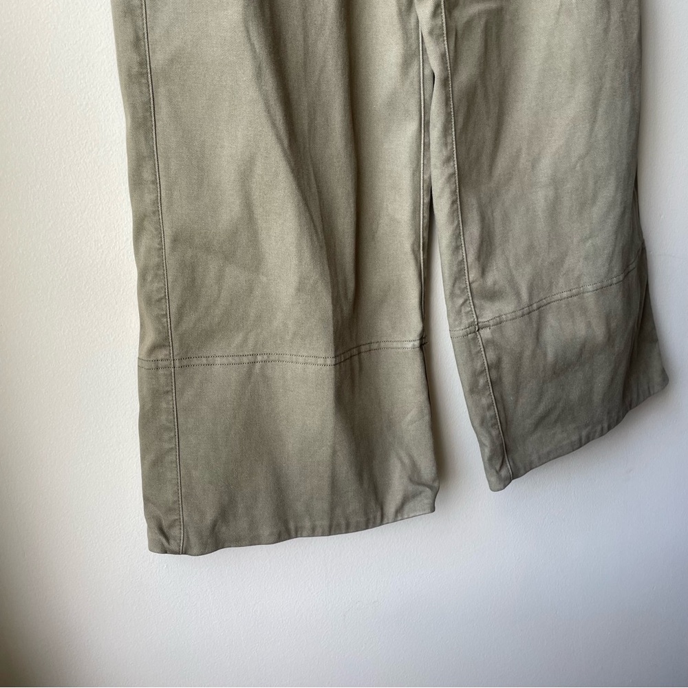 Spanx Twill Cropped Wide Leg Pants in Tucson Olive Women’s Flare Size Small - Picture 4 of 10
